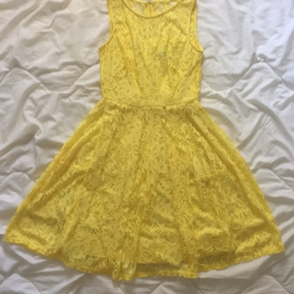 Dress Barn yellow lace dress
